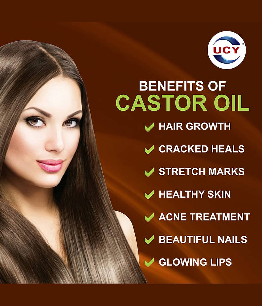 UCY Pure Castor Oil for Hair and Skin 200 mL Pack of 2