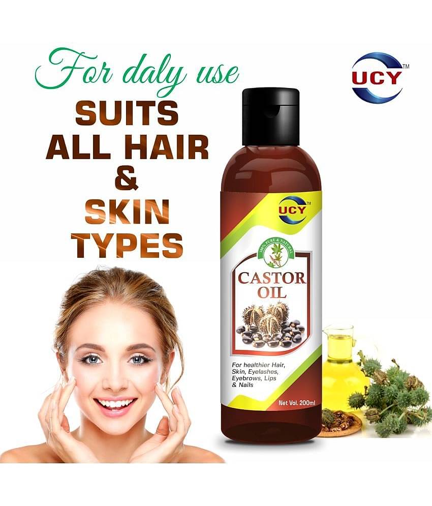 UCY Pure Castor Oil for Hair and Skin 200 mL Pack of 2