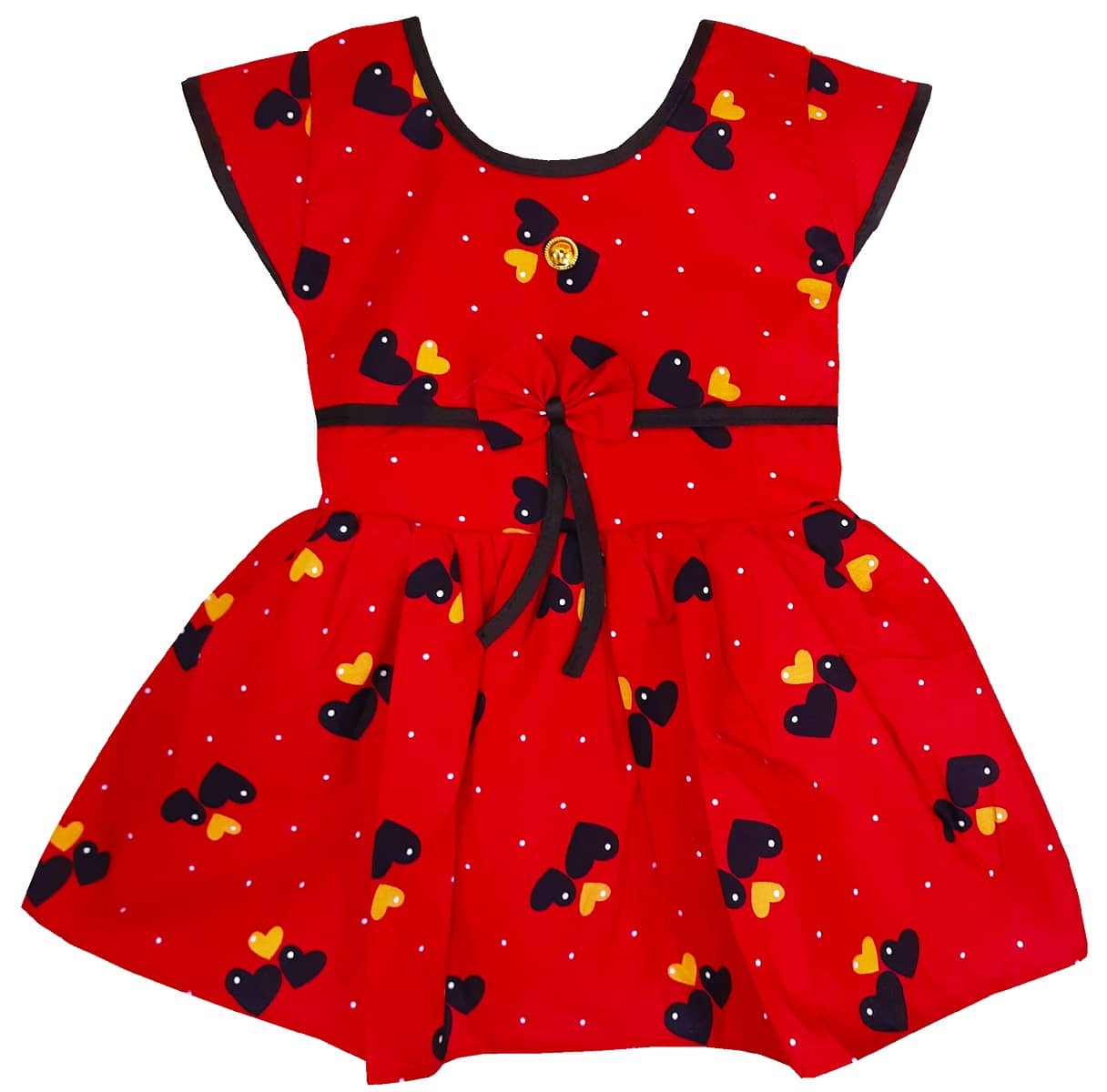 LITTLE PANDA 100% Cotton Skater For Girls ( Pack of 1 , Red )