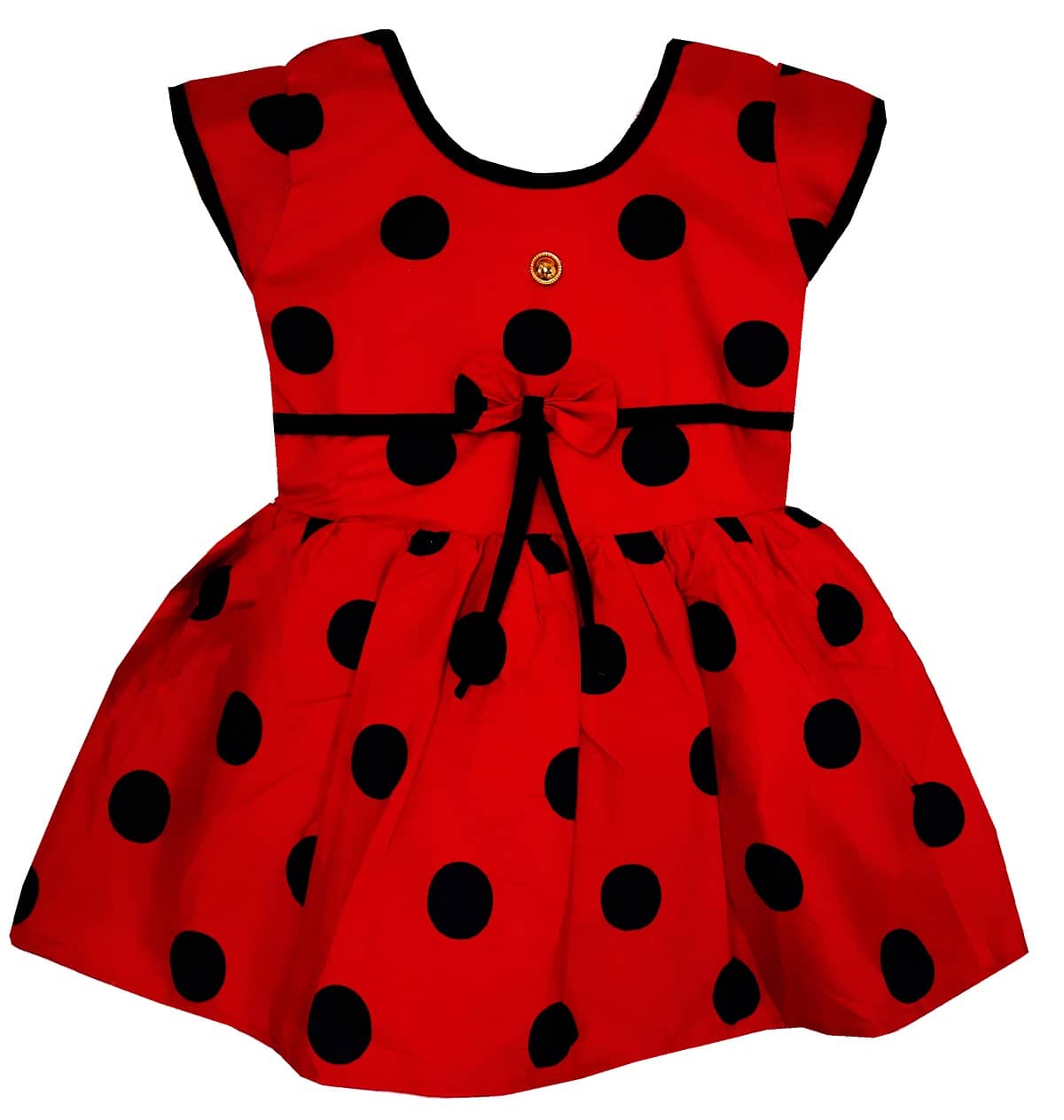 LITTLE PANDA 100% Cotton Skater For Girls ( Pack of 1 , Red )