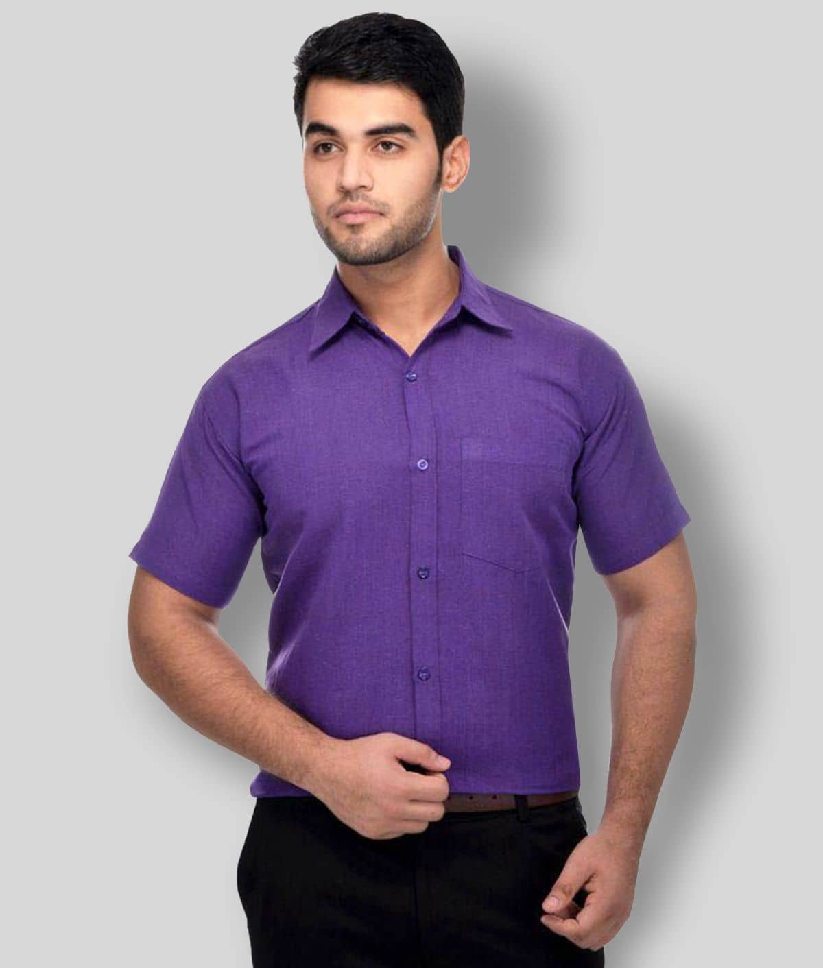DESHBANDHU DBK - Purple Cotton Regular Fit Men's Formal Shirt (Pack of 1)