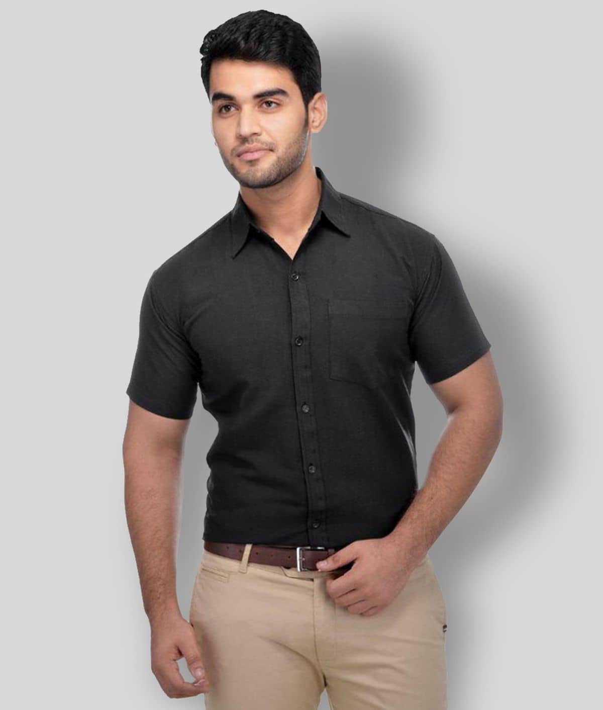 DESHBANDHU DBK - Black Cotton Regular Fit Men's Formal Shirt (Pack of 1)