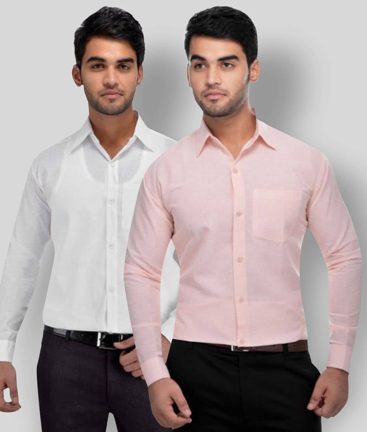 DESHBANDHU DBK - Multicolor Cotton Regular Fit Men's Formal Shirt (Pack of 2)
