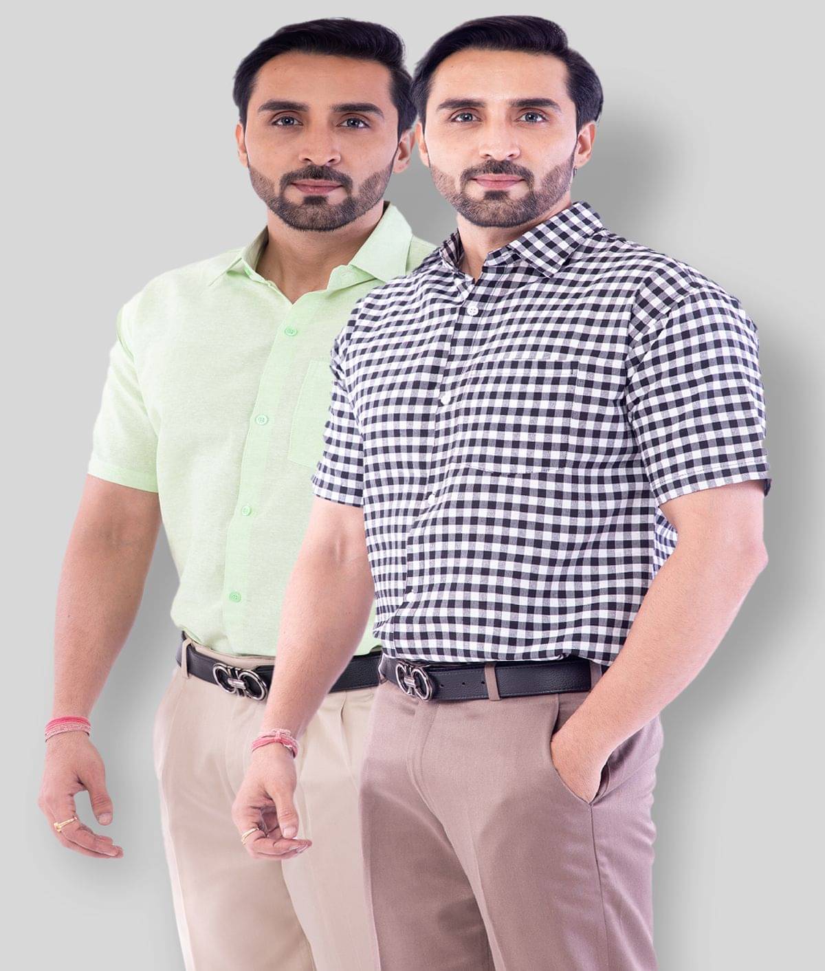 DESHBANDHU DBK - Multicolor Cotton Regular Fit Men's Casual Shirt ( Pack of 2 ) DESHBANDHU DBK - Multicolor Cotton Regular Fit Men's Casual Shirt ( Pack of 2 )