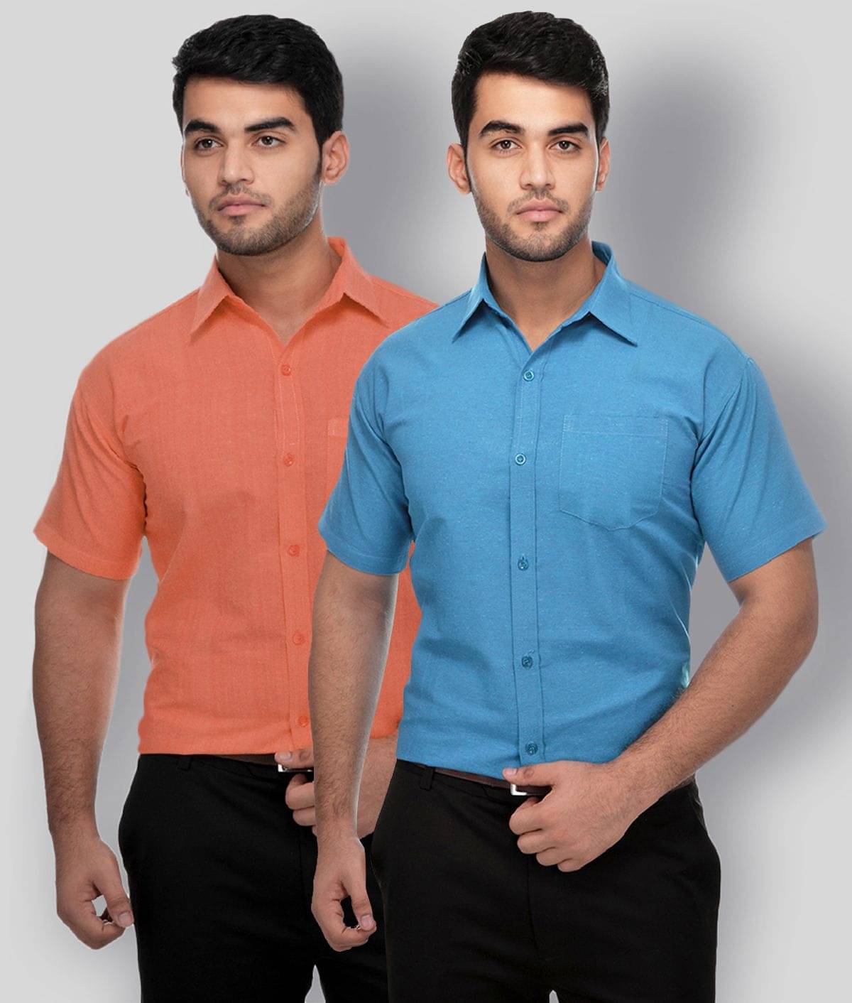 DESHBANDHU DBK - Multicolor Cotton Regular Fit Men's Formal Shirt (Pack of 2) DESHBANDHU DBK - Multicolor Cotton Regular Fit Men's Formal Shirt (Pack of 2)