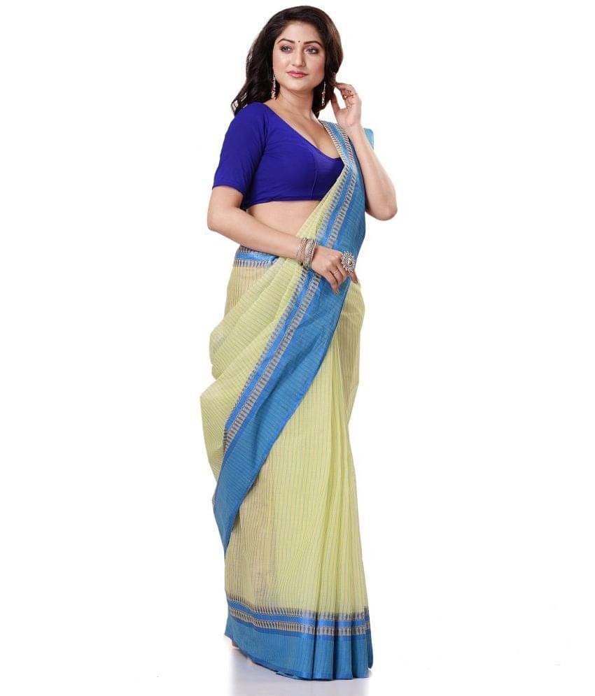     			Desh Bidesh Cotton Self Design Saree Without Blouse Piece ( Blue )