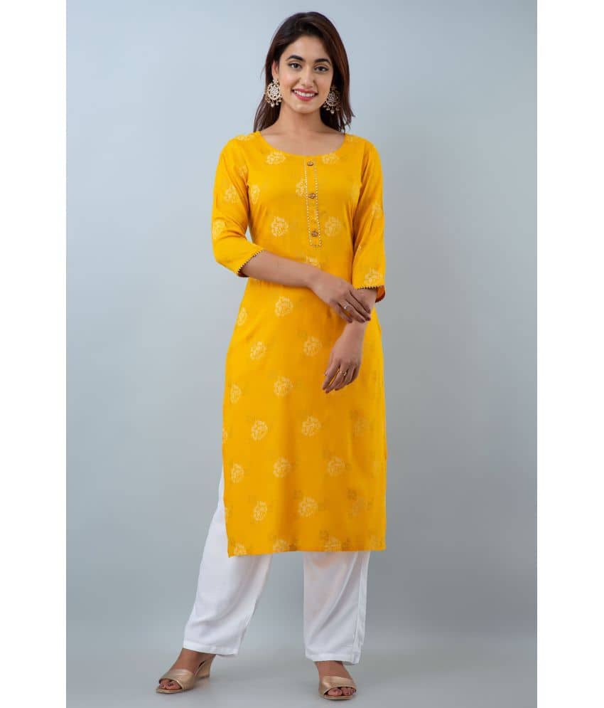 Doriya Brown Rayon Kurti With Palazzo - Stitched Suit