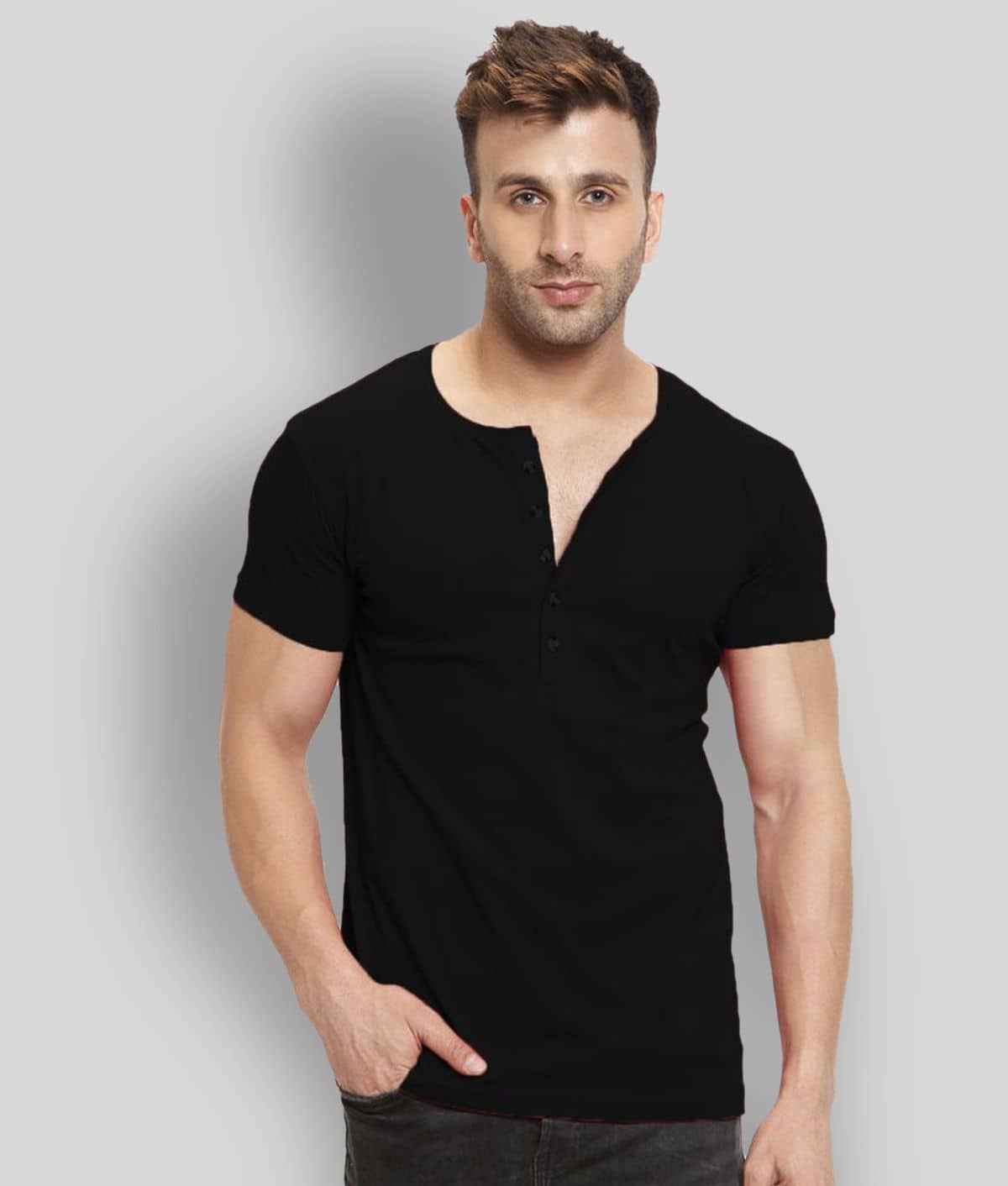 Leotude Pack of 1 Cotton Regular Fit Men's T-Shirt ( Navy Blue )
