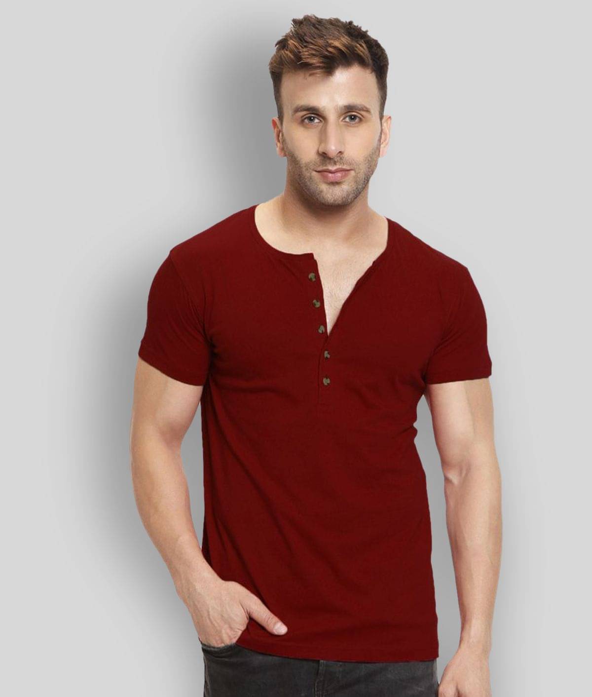 Leotude Pack of 1 Cotton Regular Fit Men's T-Shirt ( Maroon ) Leotude Pack of 1 Cotton Regular Fit Men's T-Shirt ( Maroon )