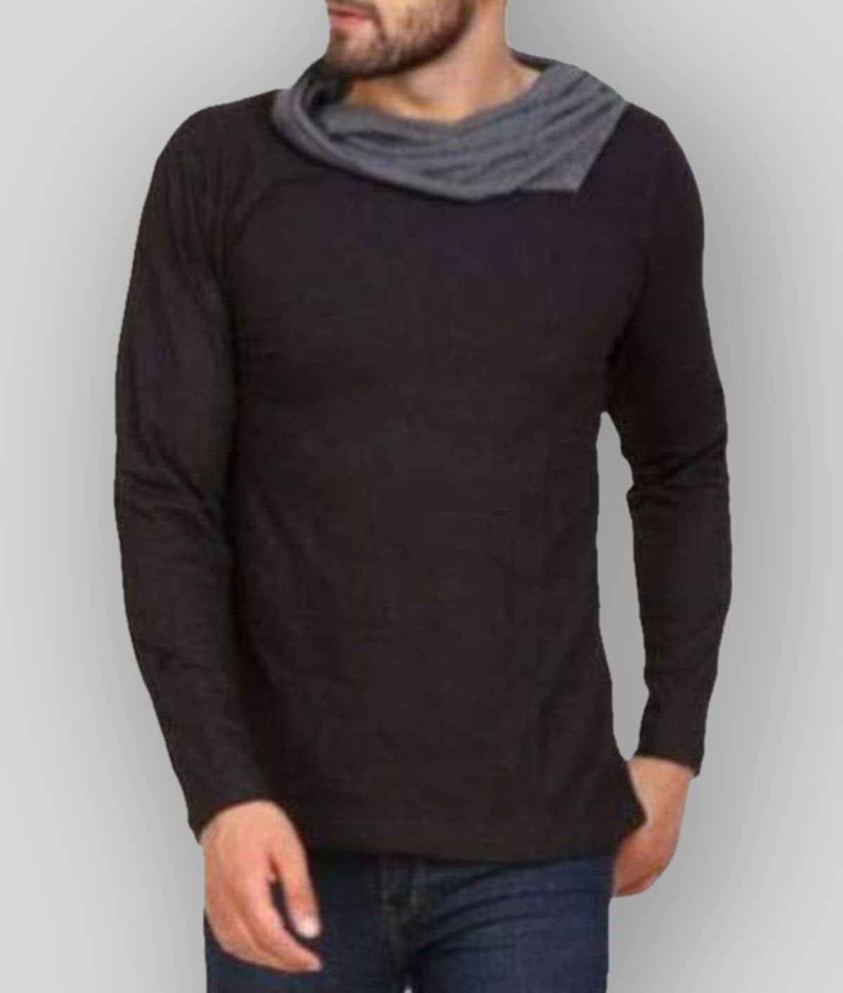 Leotude Pack of 1 Cotton Regular Fit Men's T-Shirt ( Black )