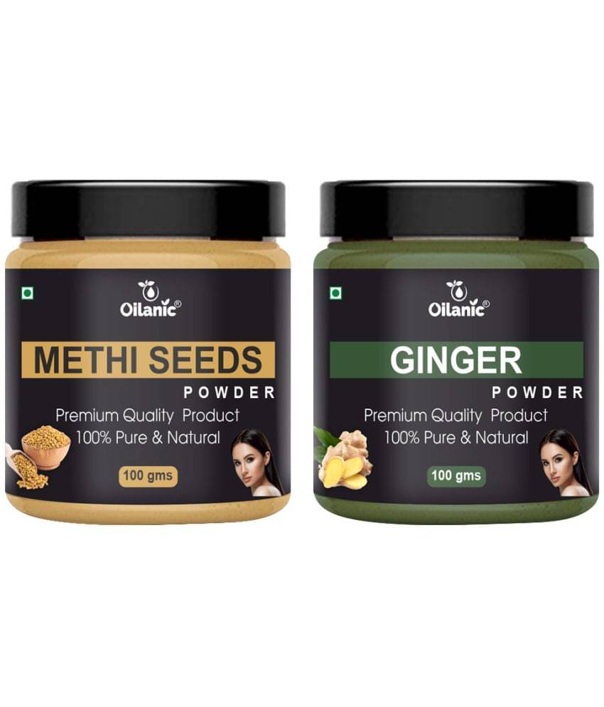 Oilanic 100% Pure Methi Powder & Ginger Powder For Skincare Hair Mask 200 g Pack of 2     			Oilanic 100% Pure Methi Powder & Ginger Powder For Skincare Hair Mask 200 g Pack of 2