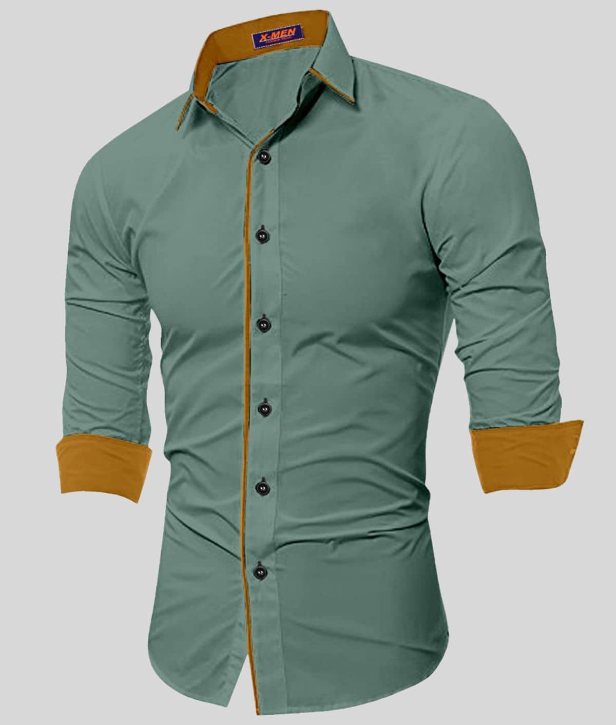 P&V - Yellow Cotton Slim Fit Men's Casual Shirt (Pack of 1 )