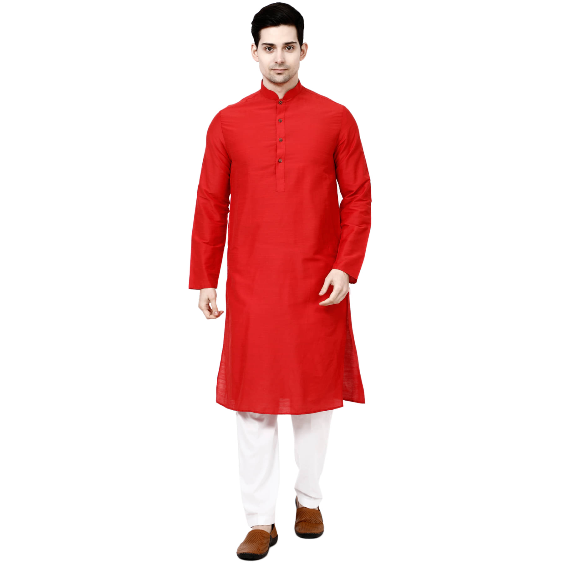     			TAVAN - Regular Silk Red Men's Kurta ( Pack of 1 )