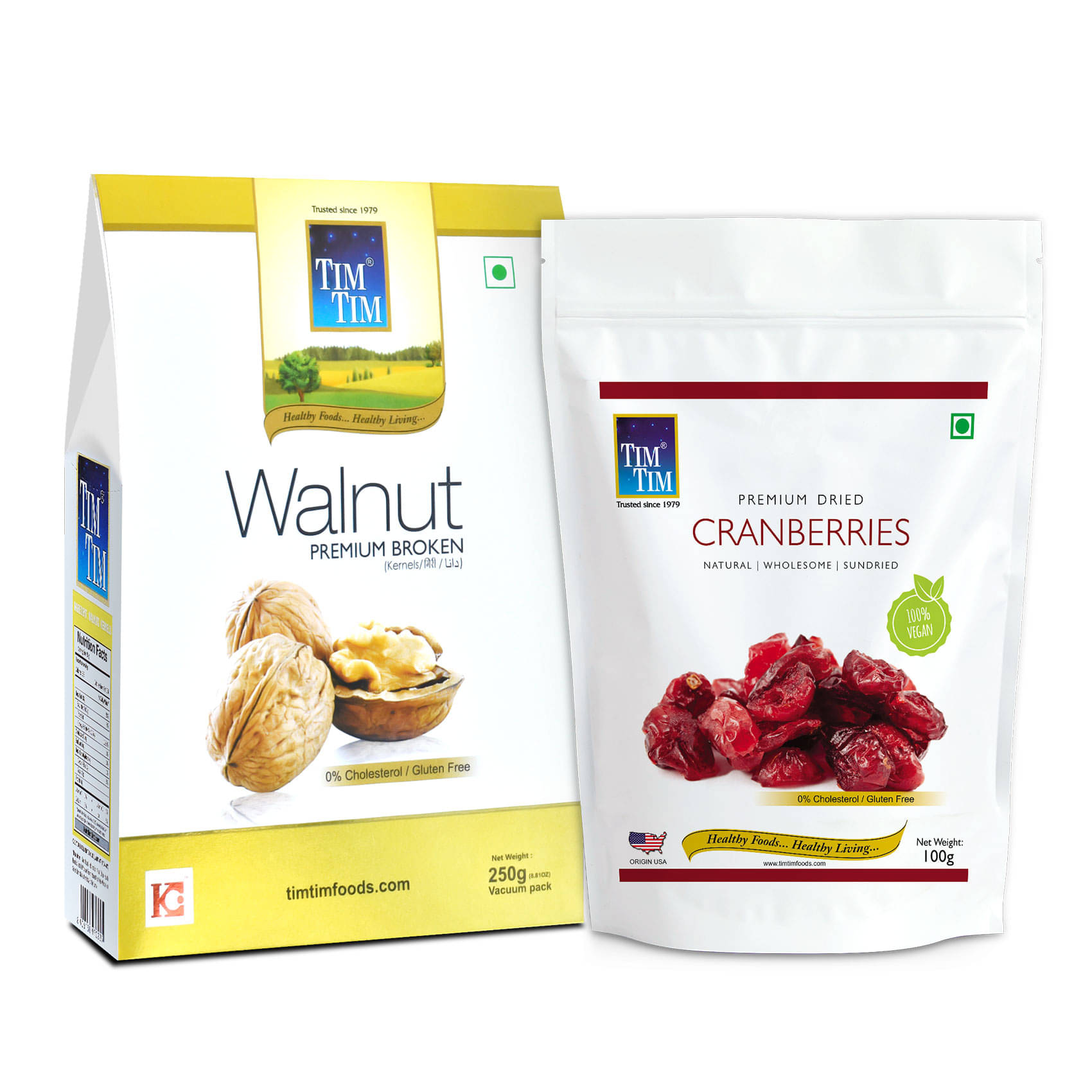     			Tim Tim Premium broken walnuts and premium Dried Cranberries Combo, 350g
