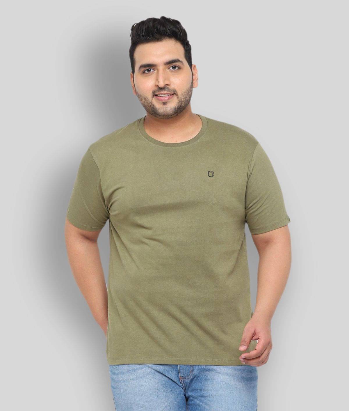 Urbano Plus Pack of 1 Cotton Regular Fit Men's T-Shirt ( Green ) Urbano Plus Pack of 1 Cotton Regular Fit Men's T-Shirt ( Green )