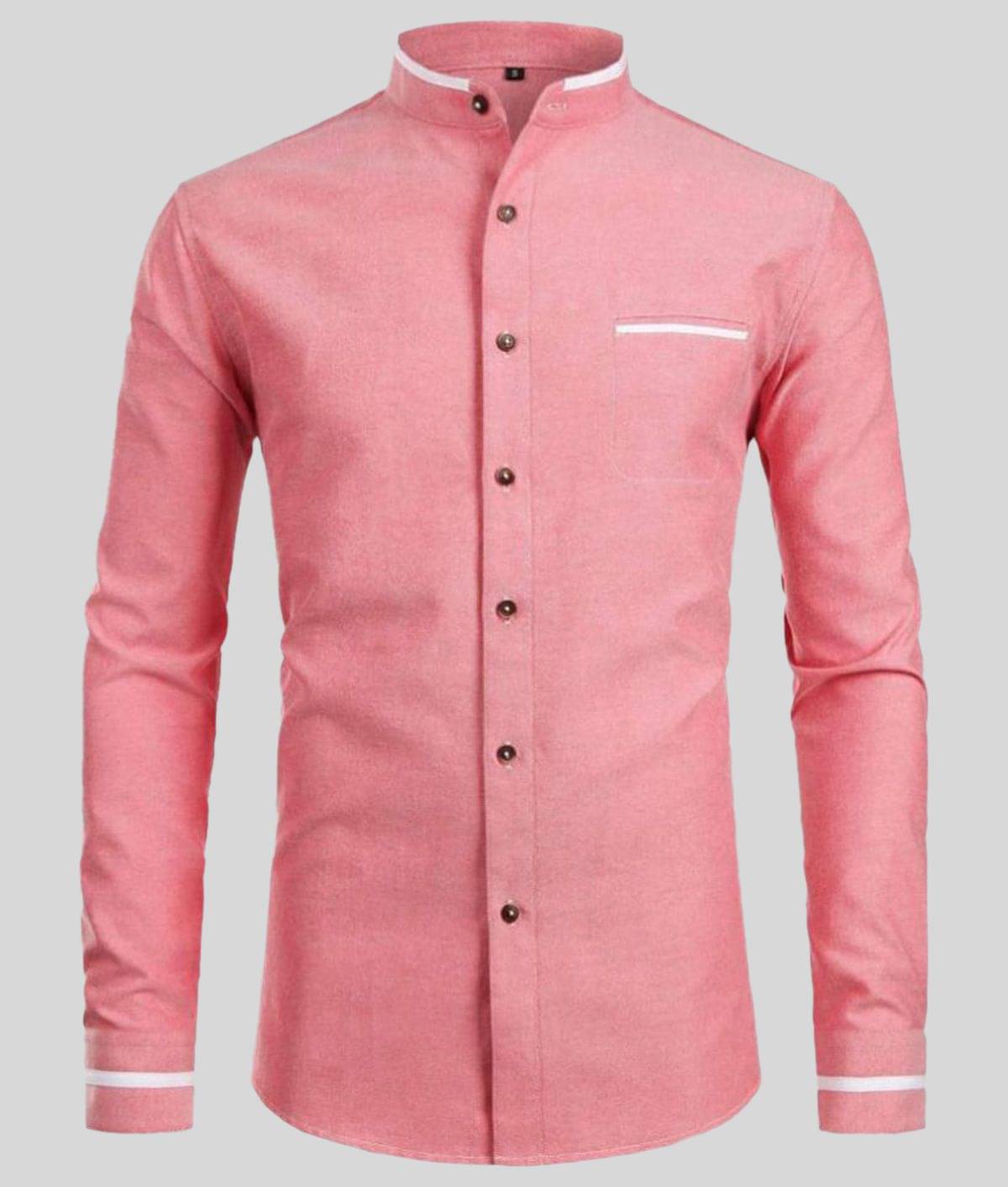     			Vida Loca - Pink Linen Slim Fit Men's Casual Shirt (Pack of 1)