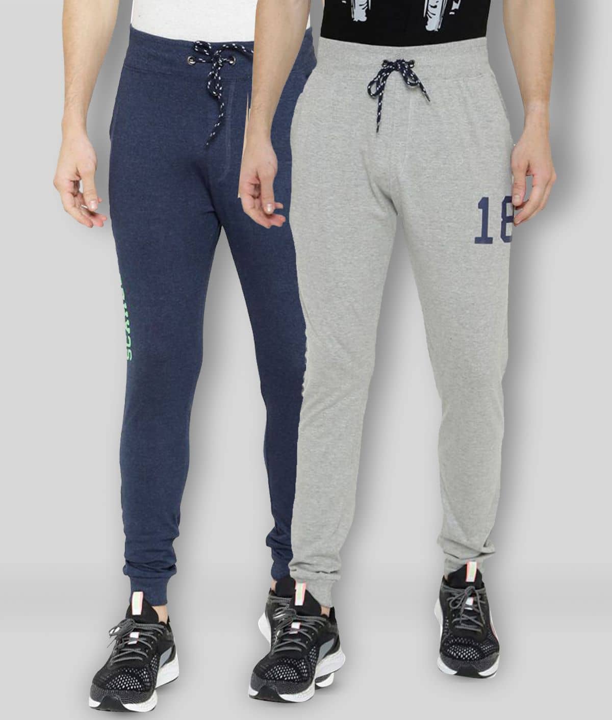 Ardeur - Multicolor Cotton Blend Men's Joggers ( Pack of 2 ) - Track Pants | Buy online on ZillyBuy