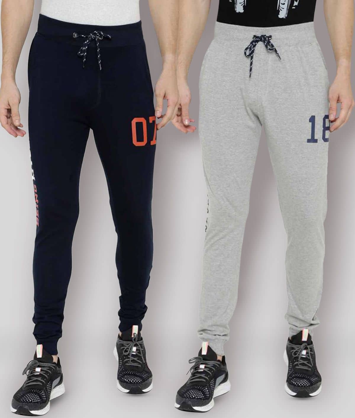 Ardeur - Multicolor Cotton Blend Men's Joggers ( Pack of 2 ) - Track Pants | Buy online on ZillyBuy