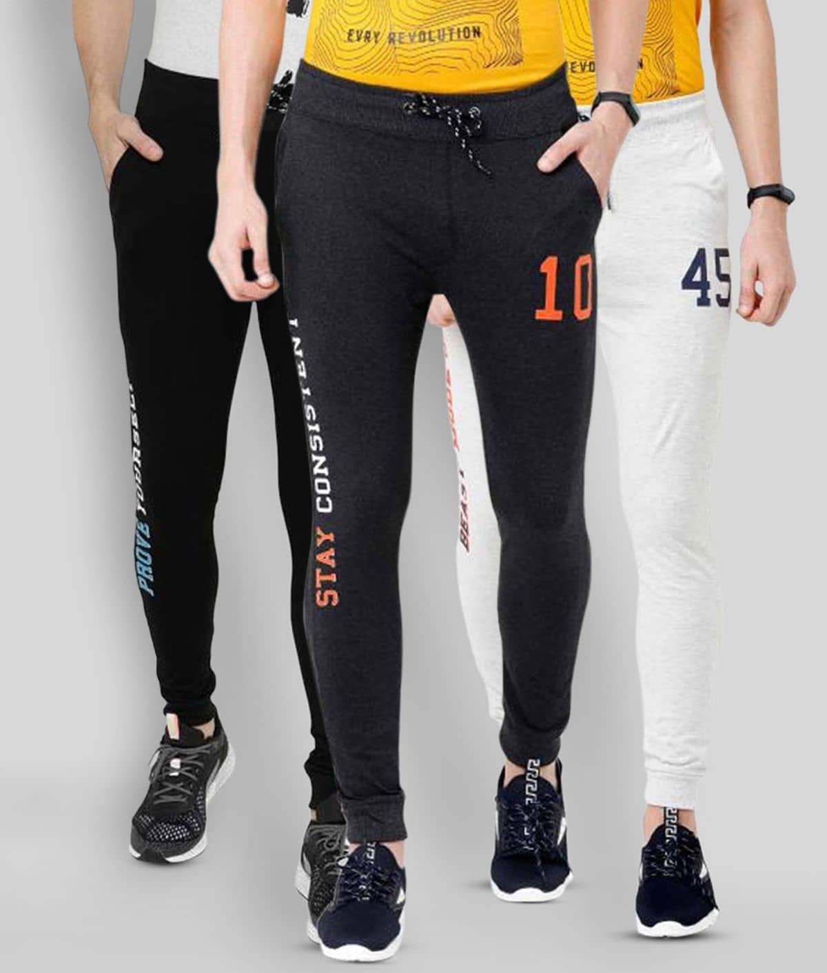 Ardeur - Multicolor Cotton Blend Men's Joggers ( Pack of 3 ) - Track Pants | Buy online on ZillyBuy