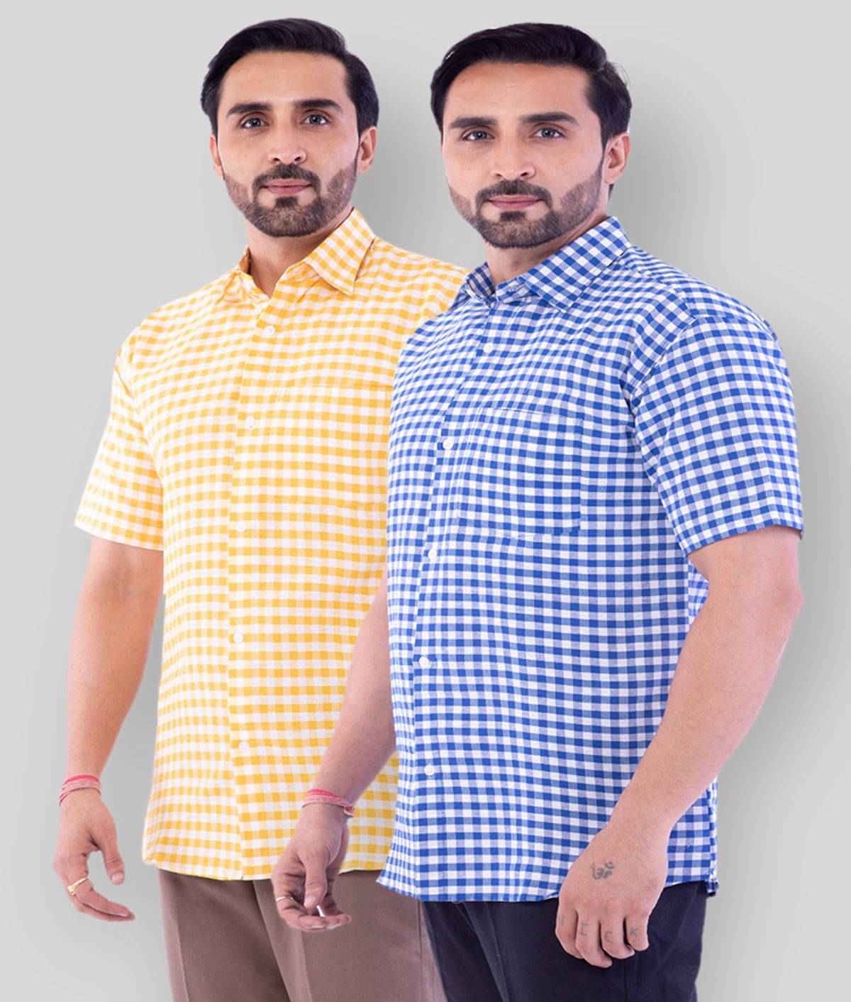     			DESHBANDHU DBK - Multicolor Cotton Regular Fit Men's Casual Shirt (Pack of 2 )