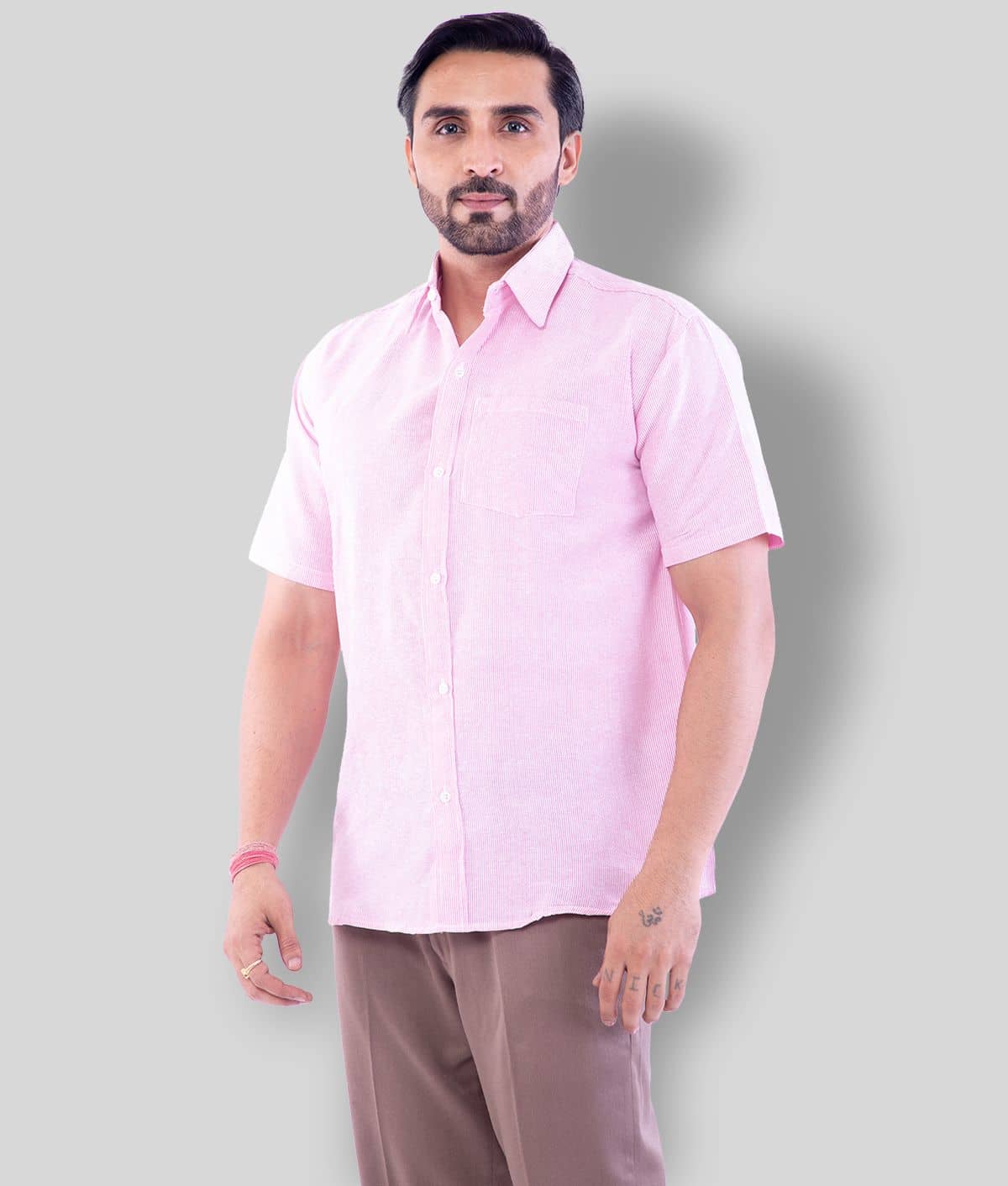 DESHBANDHU DBK - Pink Cotton Regular Fit Men's Casual Shirt (Pack of 1 )