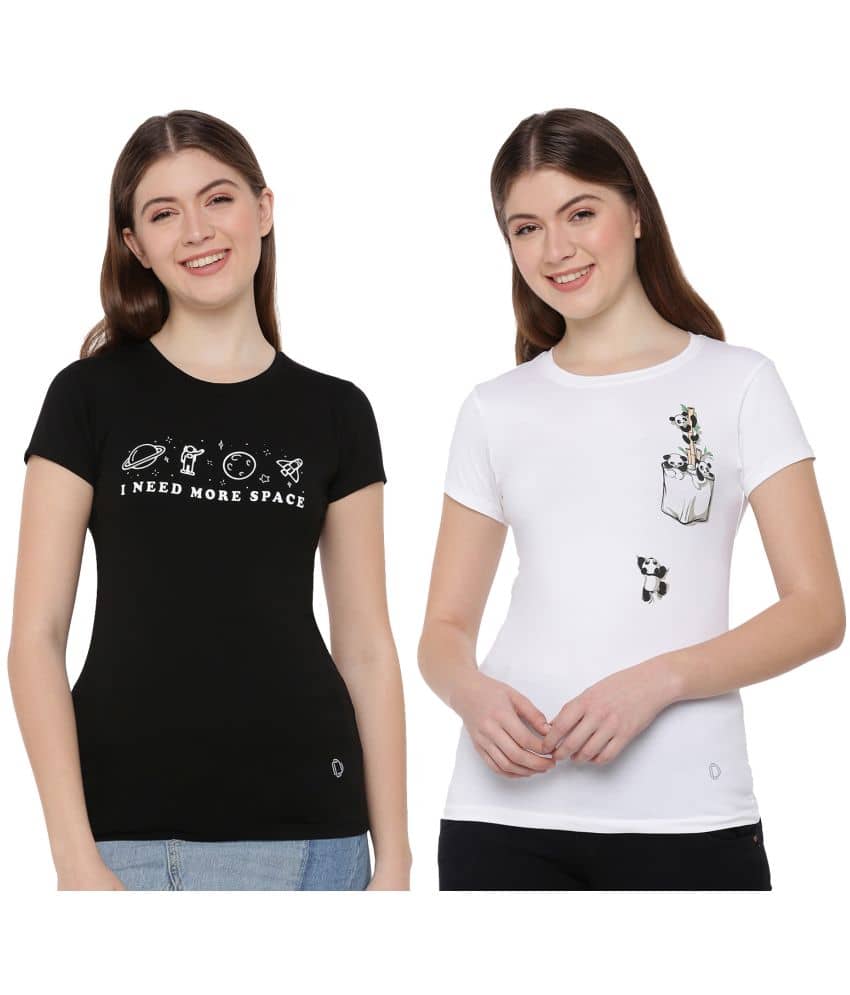 Dollar Missy Women Cotton Printed Regular Fit Round Neck T-Shirt ( Multi Color )