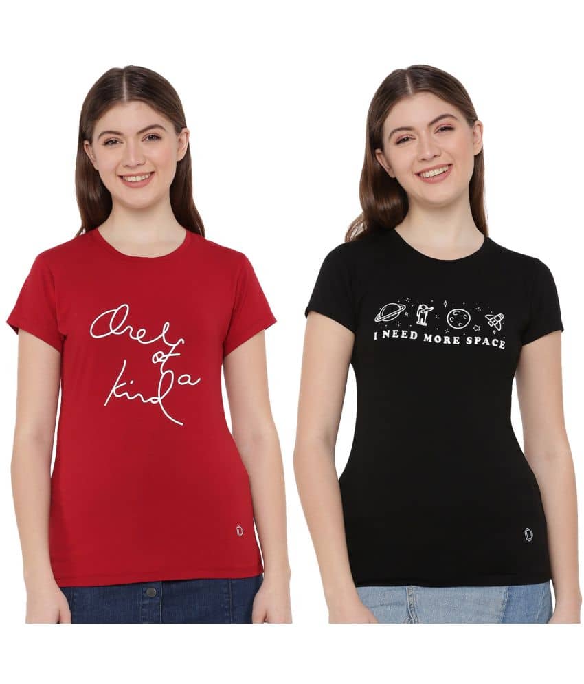 Dollar Missy Women Cotton Printed Regular Fit Round Neck T-Shirt ( Multi Color )