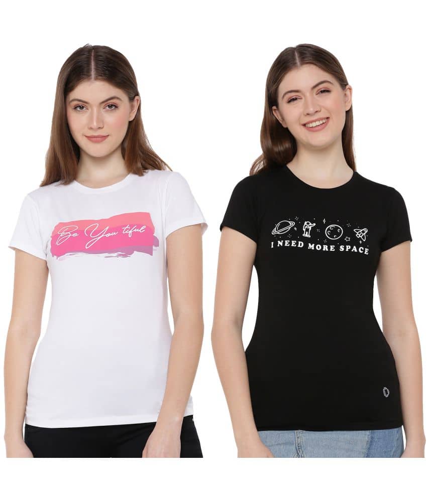 Dollar Missy Women Cotton Printed Regular Fit Round Neck T-Shirt ( Multi Color )