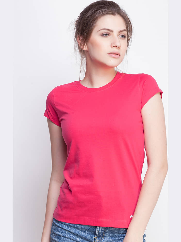 Style Quotient by NOI Women Cotton Regular Fit Round Neck T-Shirt