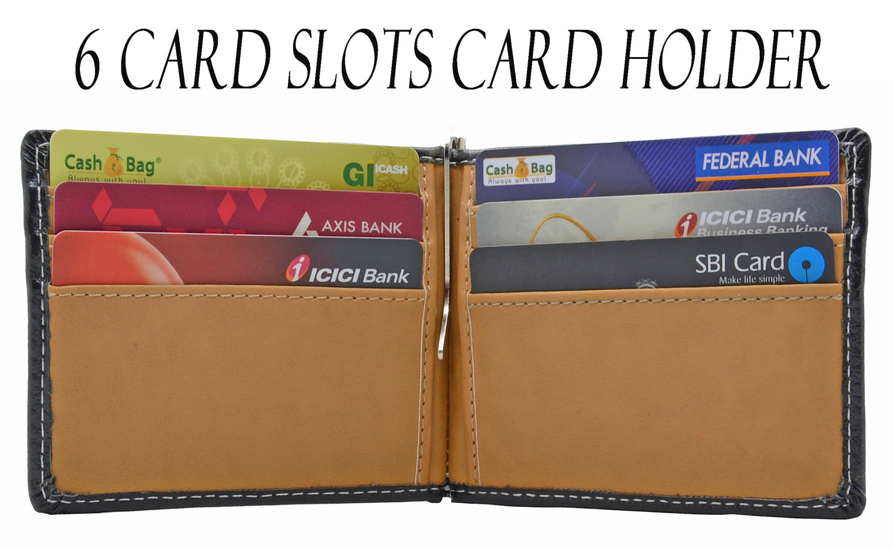 Loopa Black Leather Credit/Debit Card Card Holder For Men - Handbags | Buy online on ZillyBuy