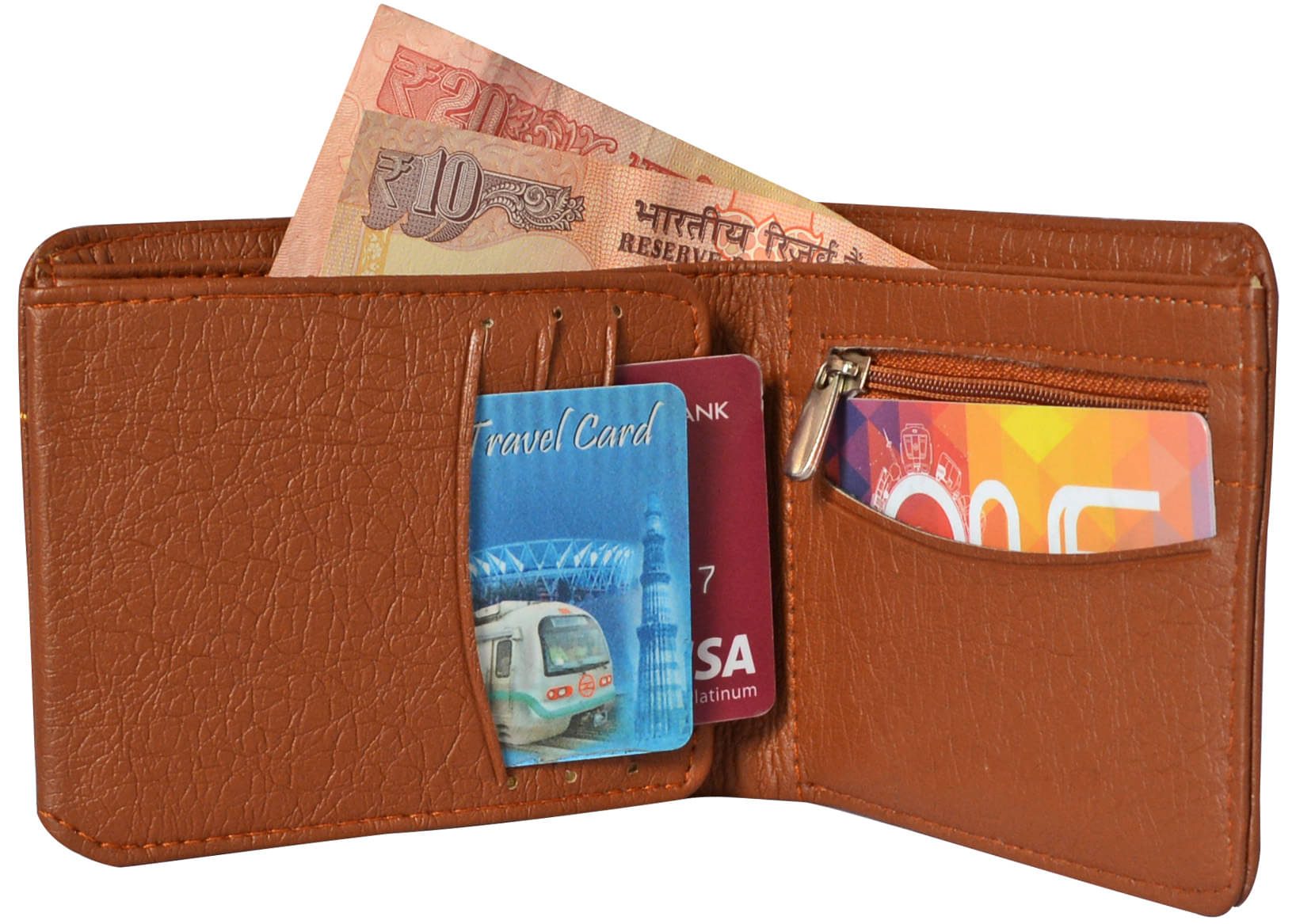     			Loopa PU Tan Casual Regular Wallet