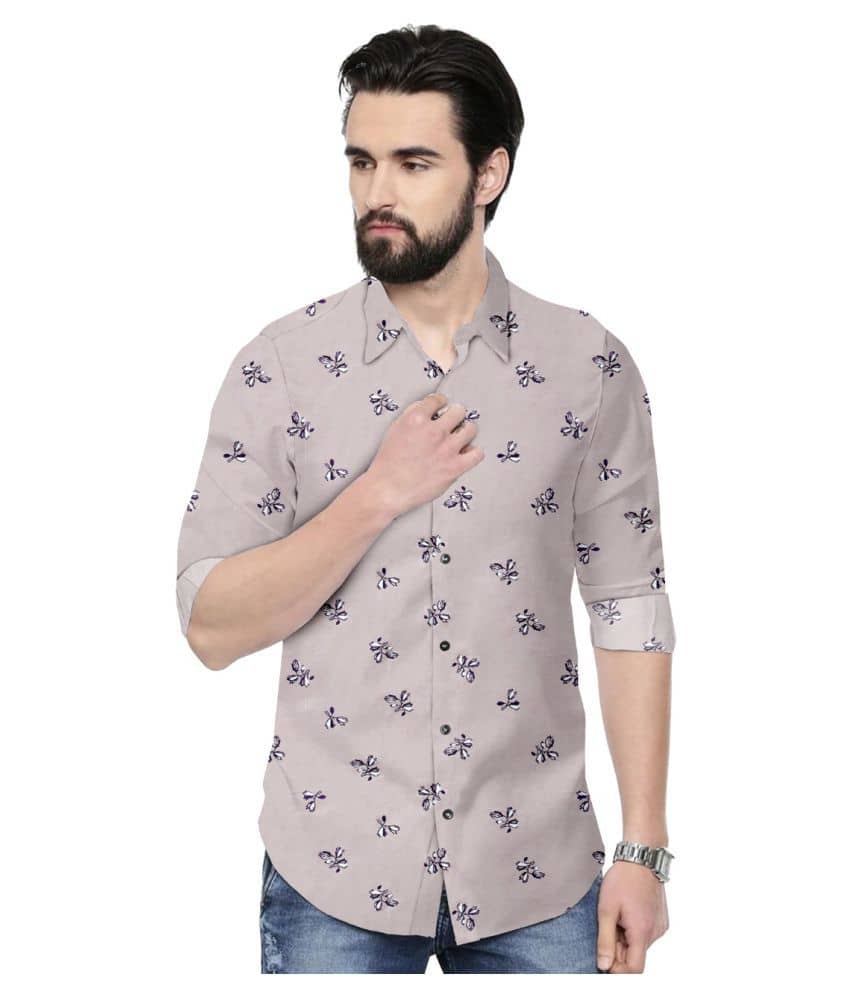 P&V CREATIONS - White Cotton Blend Regular Fit Men's Casual Shirt (Pack of 1)