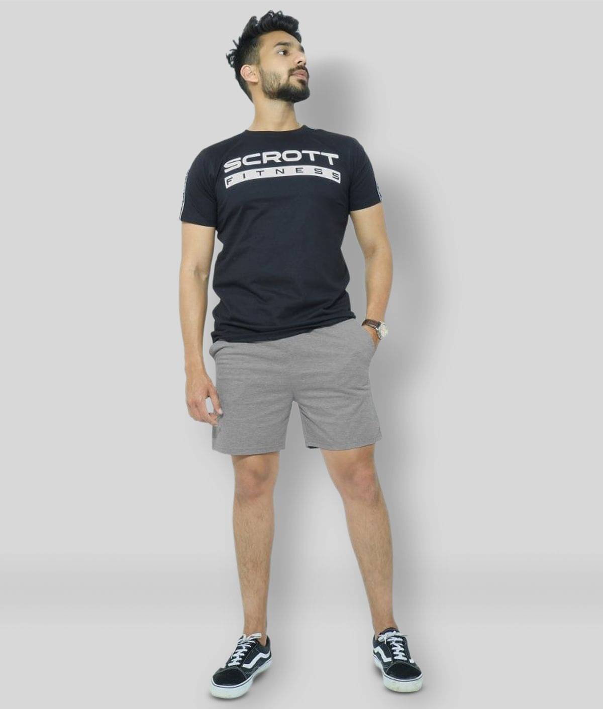 Scrott Merchandise - Grey Cotton Men's Shorts ( Pack of 1 ) Scrott Merchandise - Grey Cotton Men's Shorts ( Pack of 1 )