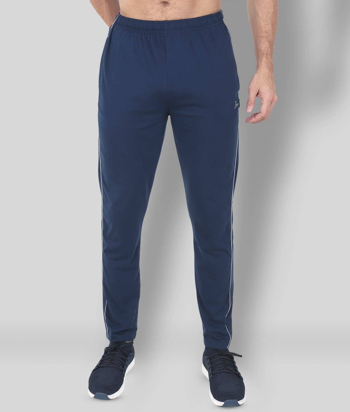 Zeffit - Navy Blue Cotton Blend Men's Trackpants ( Pack of 1 ) - Track Pants | Buy online on ZillyBuy