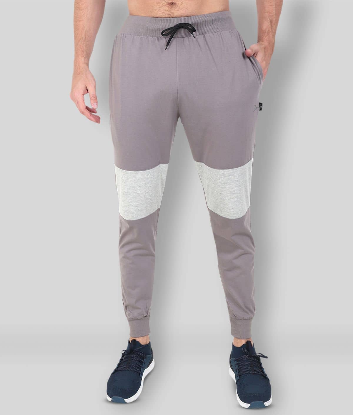 Zeffit - Grey Cotton Blend Men's Joggers ( Pack of 1 ) - Track Pants | Buy online on ZillyBuy
