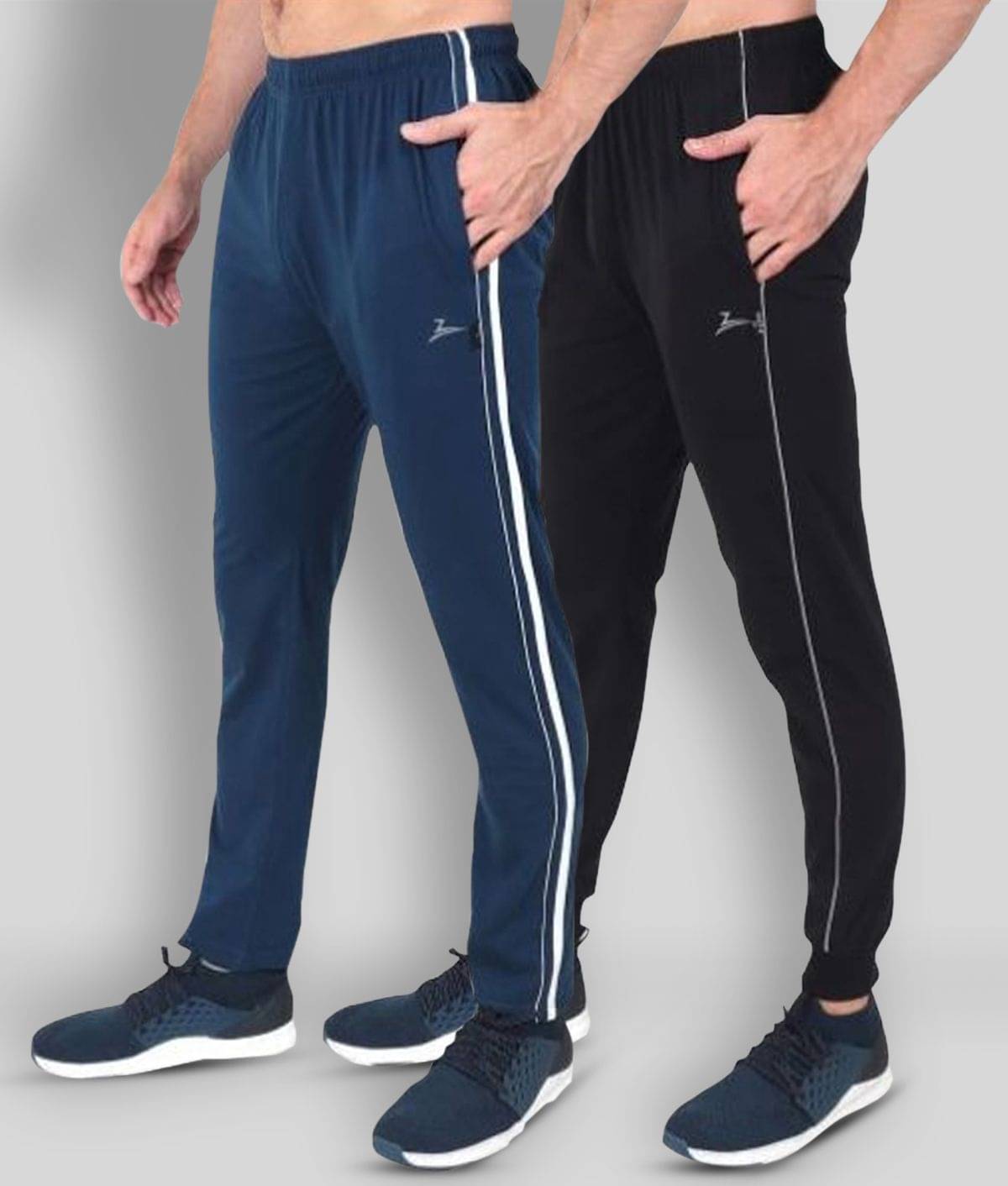 Zeffit - Multicolor Cotton Blend Men's Trackpants ( Pack of 2 ) Zeffit - Multicolor Cotton Blend Men's Trackpants ( Pack of 2 )
