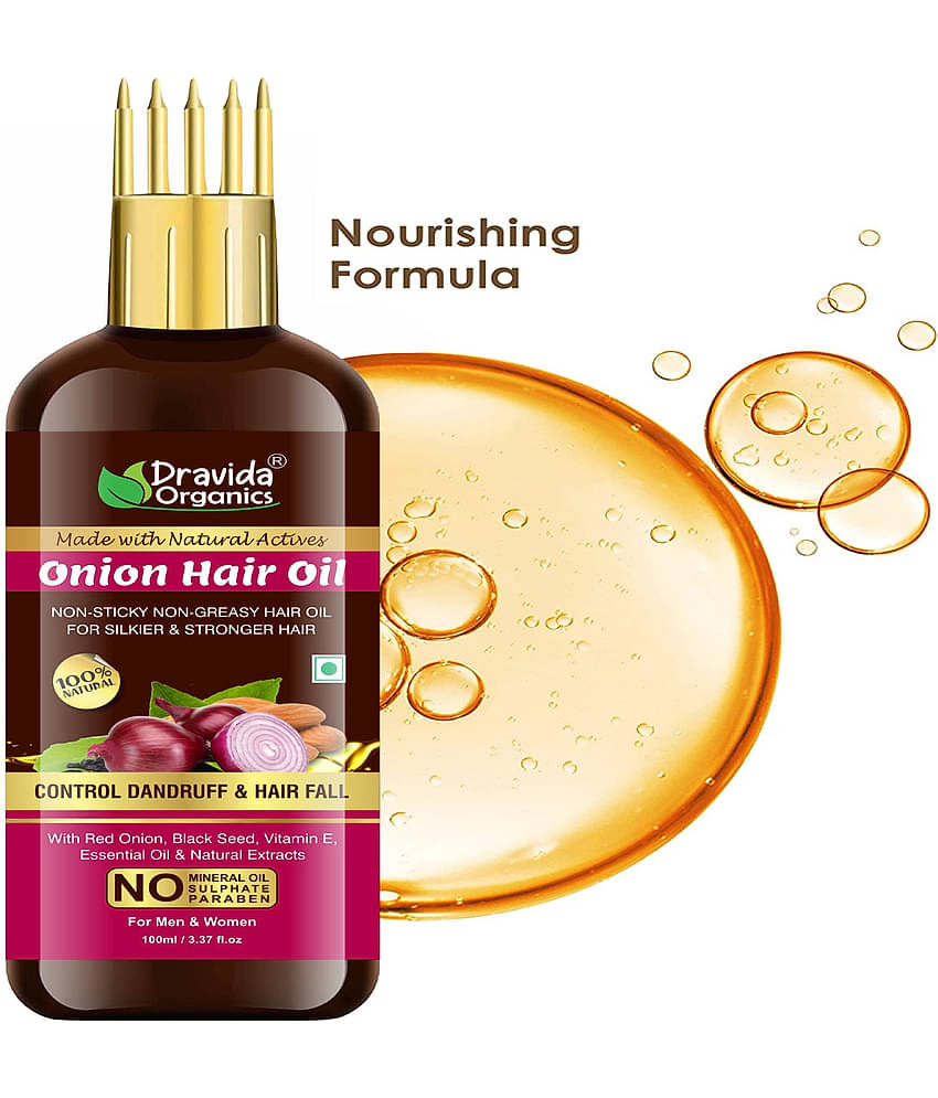 Dravida Organics Onion Hair Oil WITH COMB APPLICATOR 100 mL