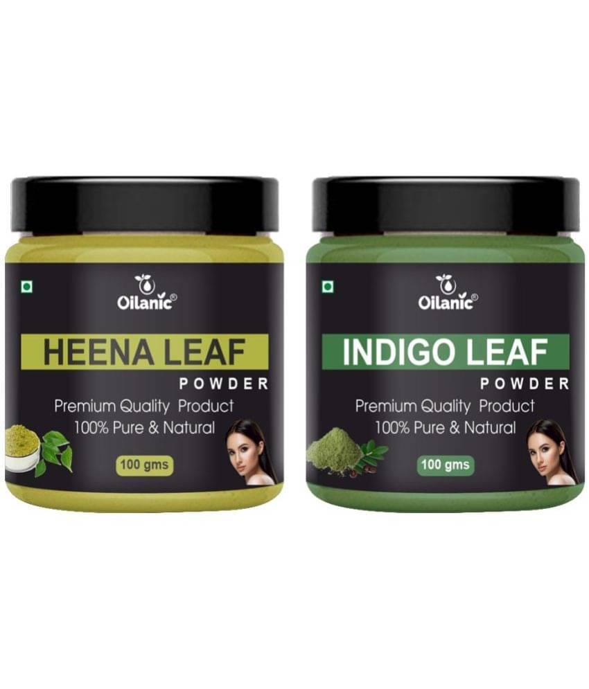 Oilanic 100% Pure Heena Leaf Powder & Indigo Powder For Skincare Hair Mask 200 g Pack of 2 Oilanic 100% Pure Heena Leaf Powder & Indigo Powder For Skincare Hair Mask 200 g Pack of 2