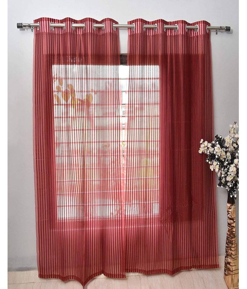 Panipat Textile Hub Others Semi-Transparent Eyelet Window Curtain 5 ft Pack of 2 -Maroon Panipat Textile Hub Others Semi-Transparent Eyelet Window Curtain 5 ft Pack of 2 -Maroon