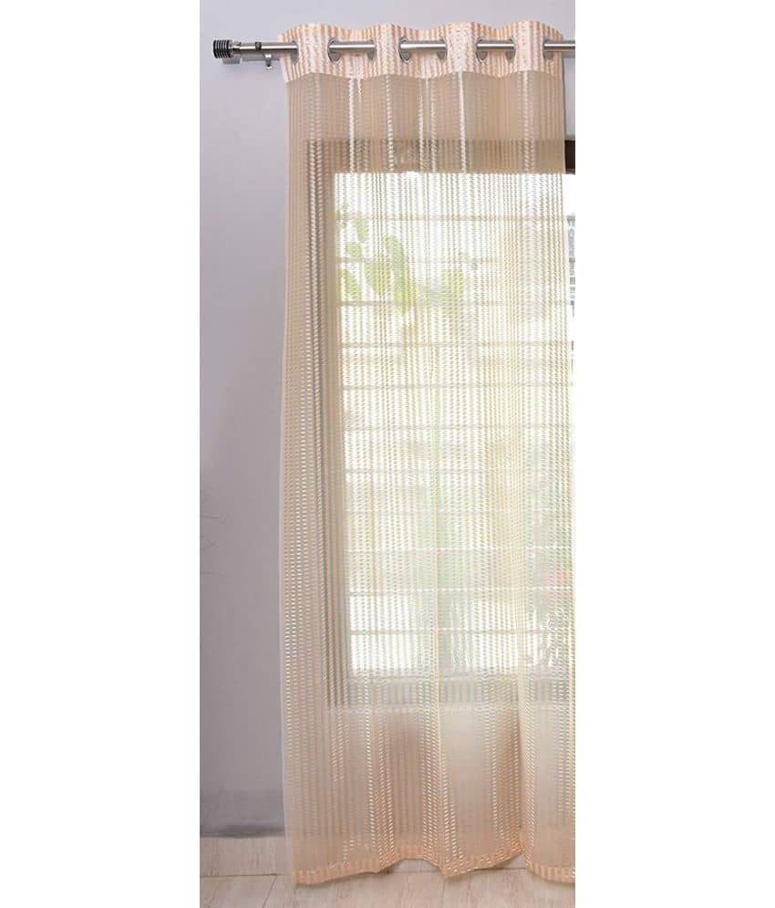 Panipat Textile Hub Others Semi-Transparent Eyelet Window Curtain 7 ft Single -White