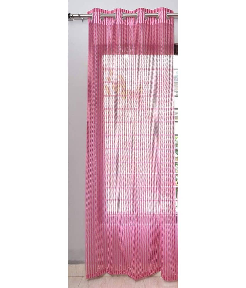 Panipat Textile Hub Others Semi-Transparent Eyelet Window Curtain 7 ft Single -White