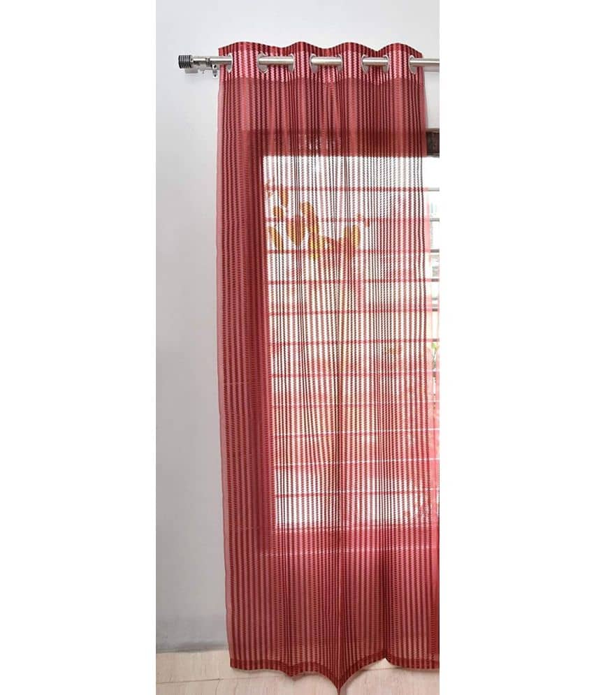 Panipat Textile Hub Others Semi-Transparent Eyelet Window Curtain 7 ft Single -White