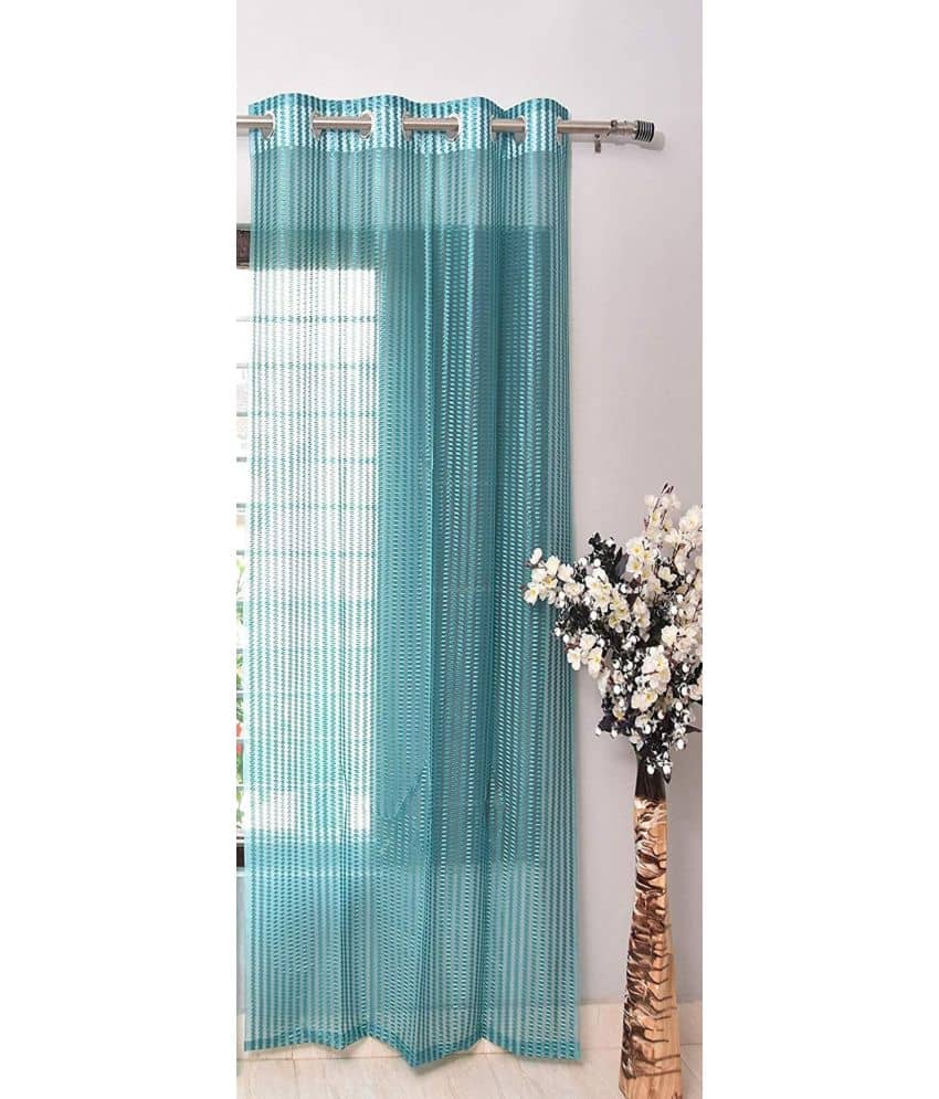 Panipat Textile Hub Others Semi-Transparent Eyelet Window Curtain 7 ft Single -White