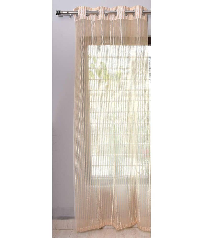 Panipat Textile Hub Others Semi-Transparent Eyelet Window Curtain 7 ft Single -White