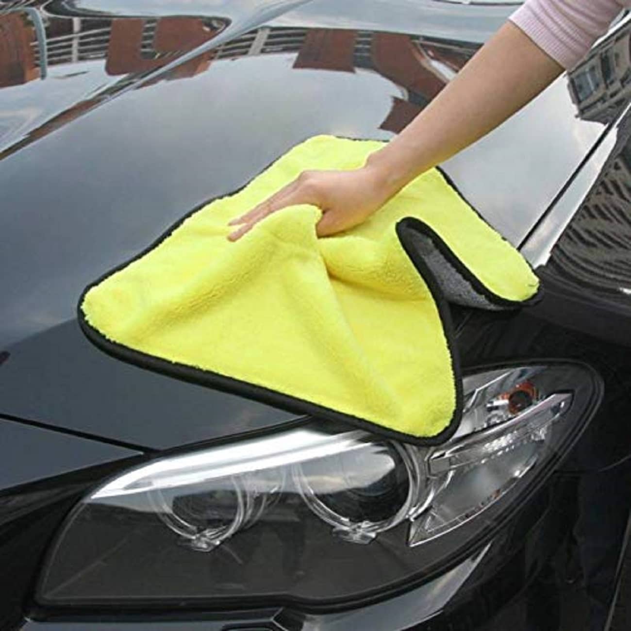 Penyan™ Heavy Microfiber Cloth 800 GSM, Size 30 x 45 cm, Pack of 5, for Car Cleaning and Detailing, Double Sided, Extra Thick Plush Microfiber Towel Lint-Free