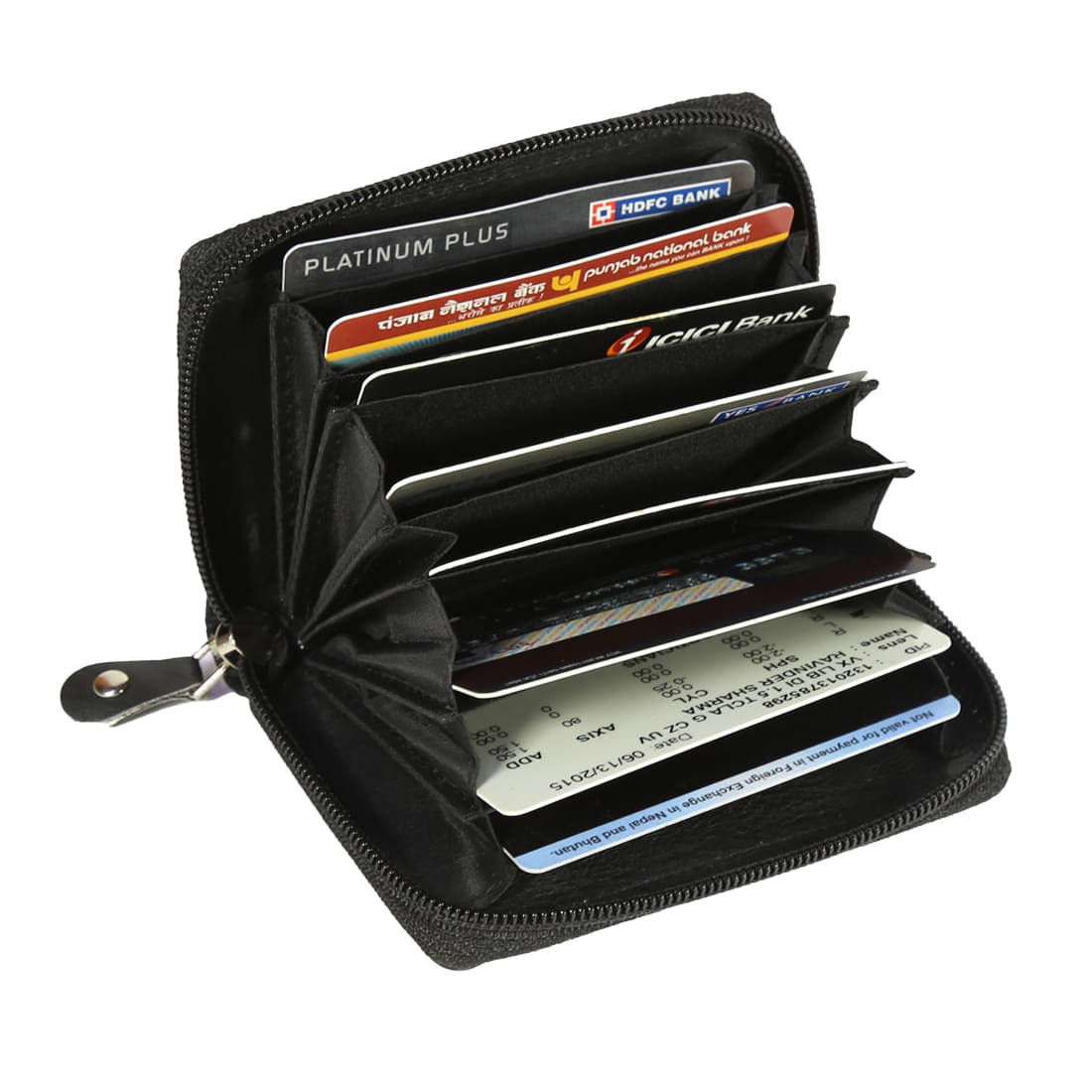 STYLE SHOES Black Leather RFID Protected 8 Slot Travel Card Holder For Men & Women STYLE SHOES Black Leather RFID Protected 8 Slot Travel Card Holder For Men & Women