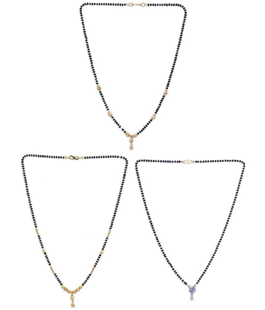 Sukkhi Sparkling Gold Plated Cz Solitaire Mangalsutra Combo For Women     			Sukkhi Sparkling Gold Plated Cz Solitaire Mangalsutra Combo For Women