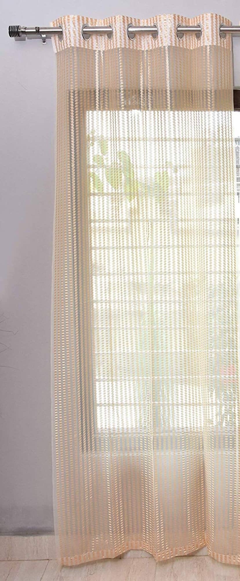 Tanishka Fabs Others Semi-Transparent Eyelet Window Curtain 5 ft Single -Maroon