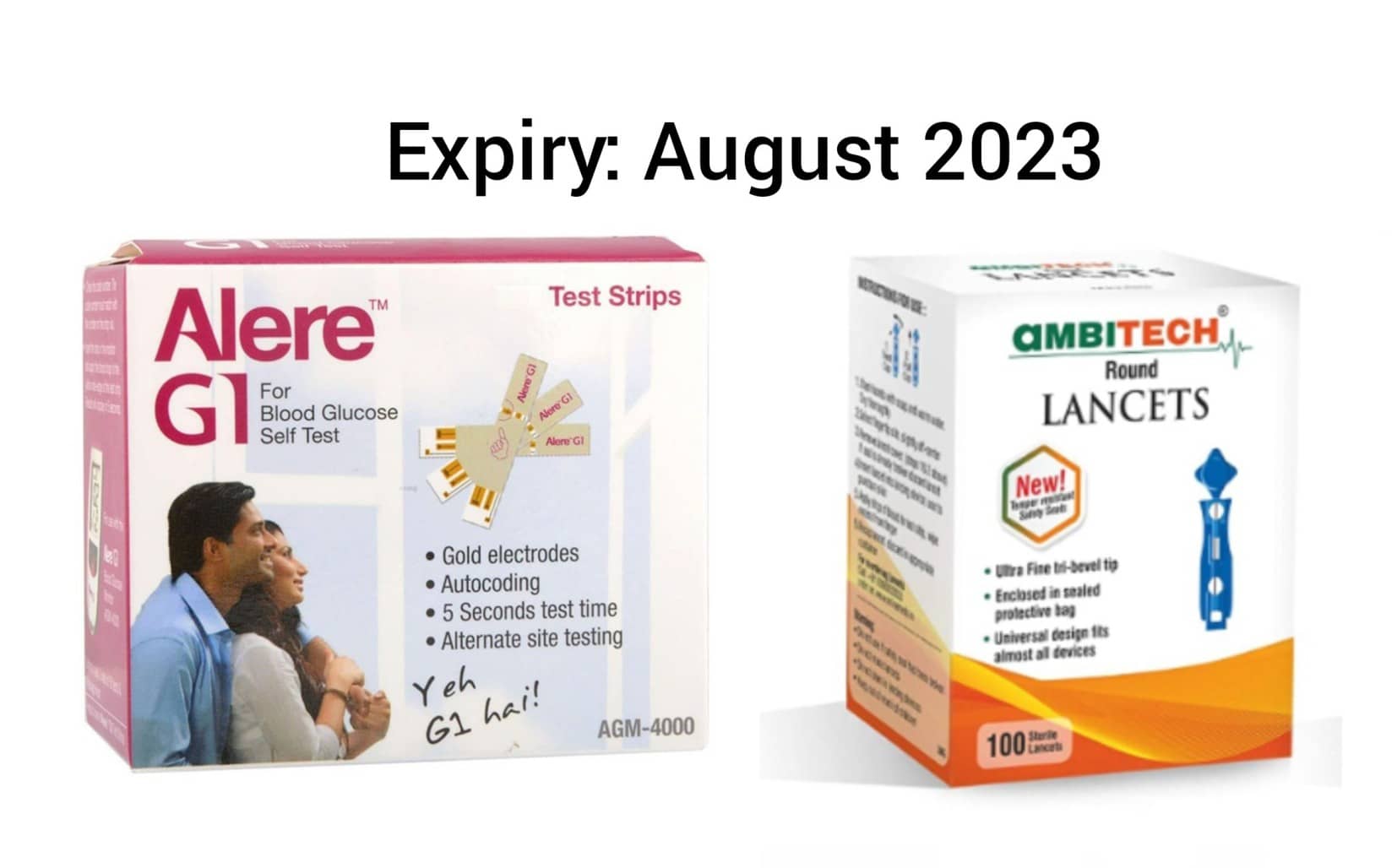 Alereg1 100 Test Strips with ambitech 100 Lancets