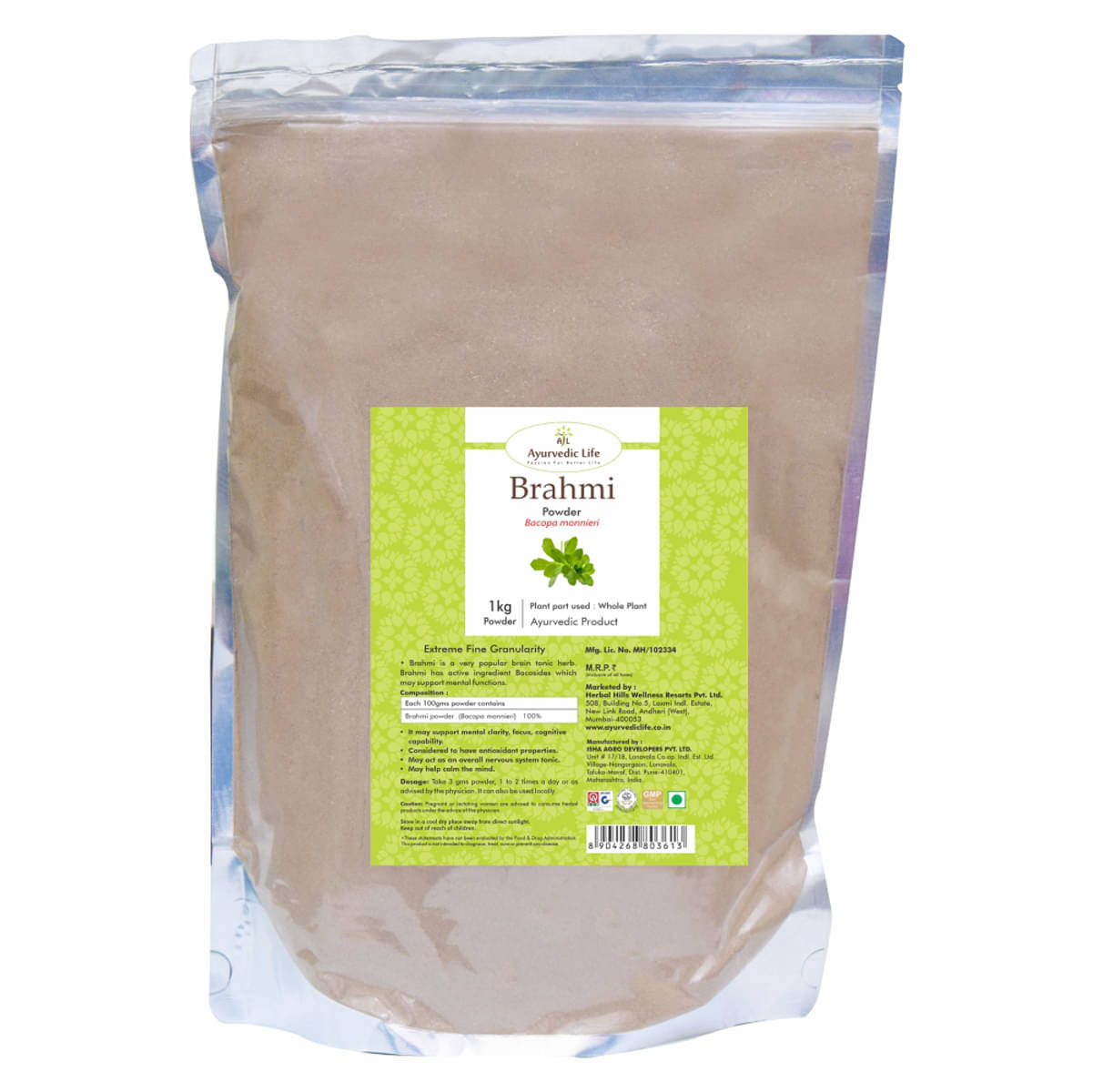 Ayurvedic Life Brahmi Powder 1 Kg Pack of 1 Ayurvedic Life Brahmi Powder 1 Kg Pack of 1